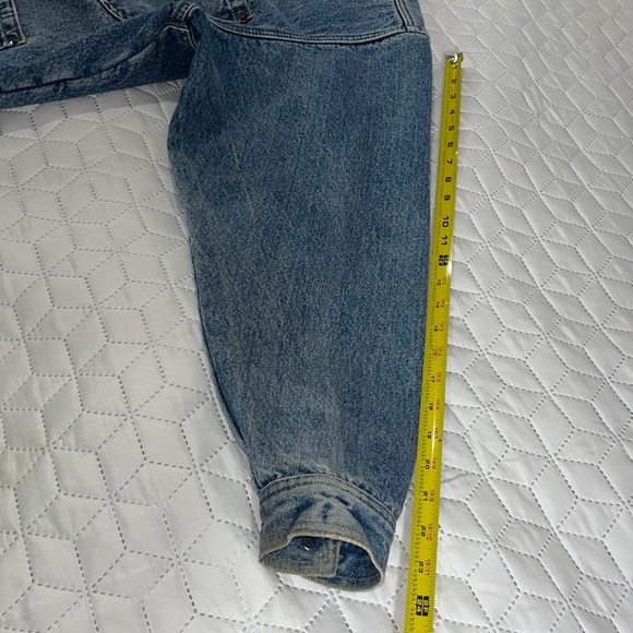 Vintage Bugle Boy Denim Barn Jacket Fleece Lined Corduroy Collar Size M - Picture 11 of 12